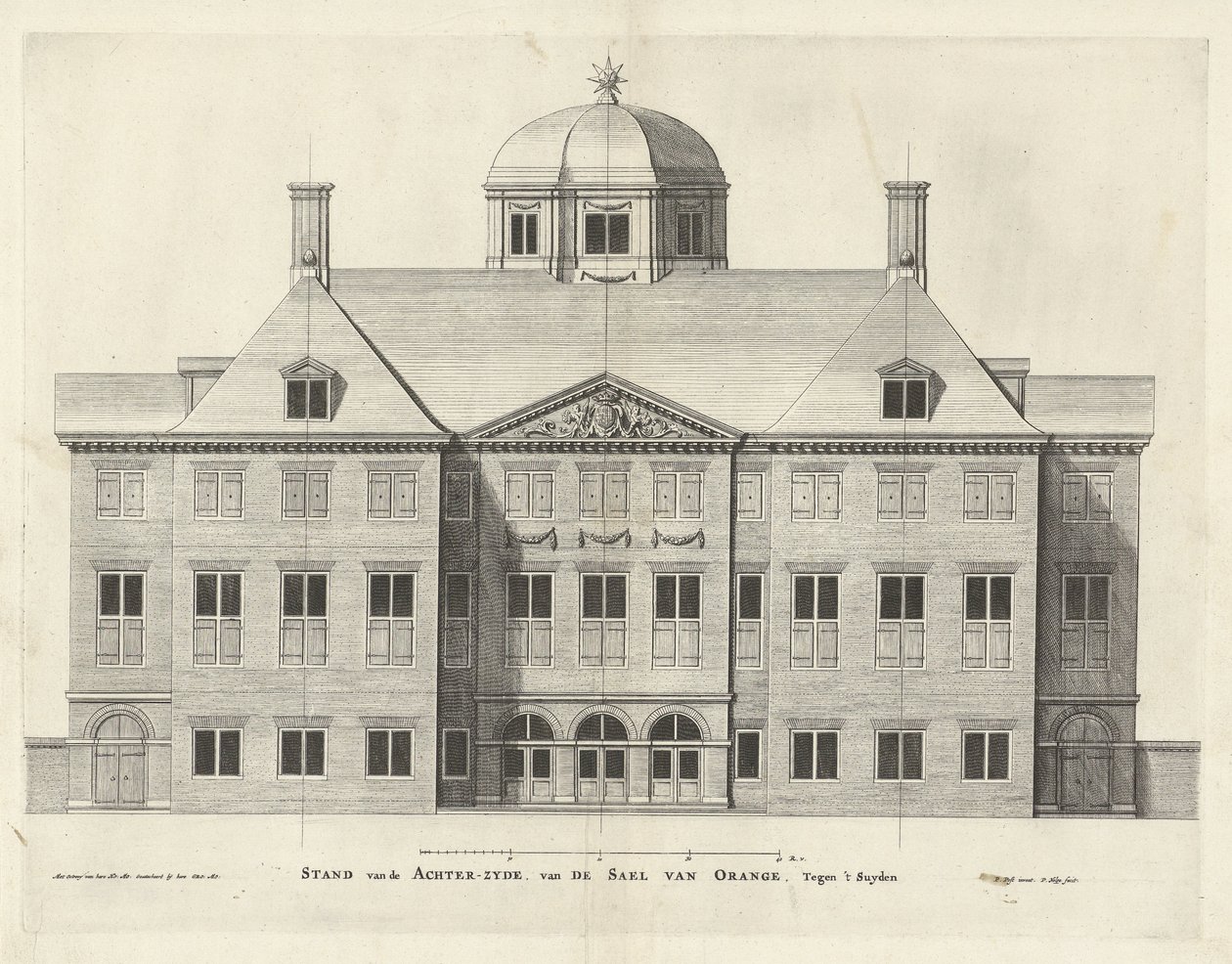 Arka taraf Palace Huis ten Bosch, Hollanda, Pieter Jansz