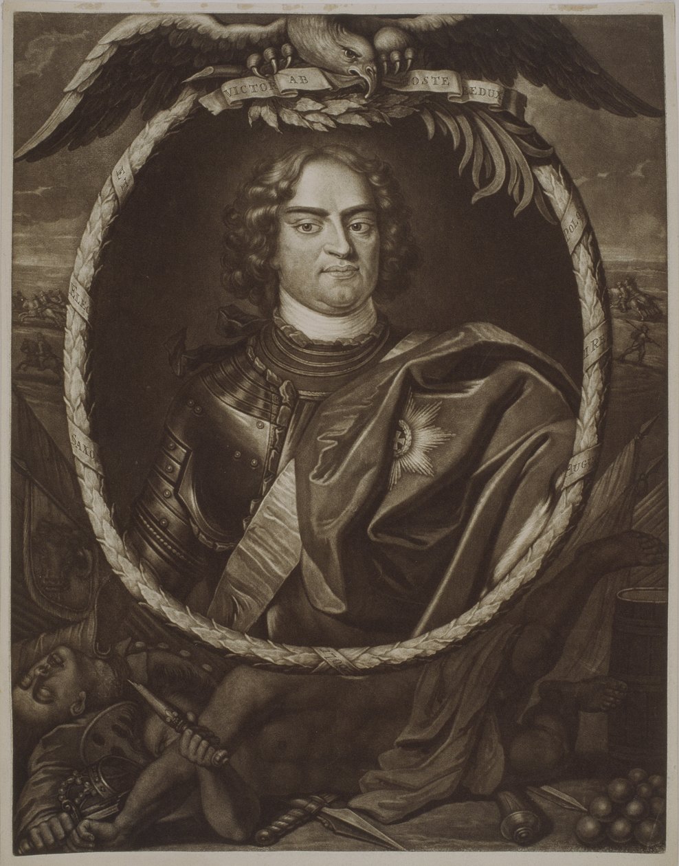 ಅಗಸ್ಟಸ್ II (1670-1733) ಪೋಲೆಂಡ್ ರಾಜ, 1709 ಟರ್ಕ್ by Pieter Schenk