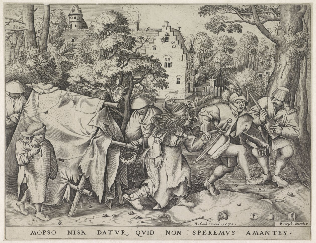 Nýja snekkja Sir Thomas Lipton, Shamrock, teygir striga hennar by Pieter The Elder after Brueghel