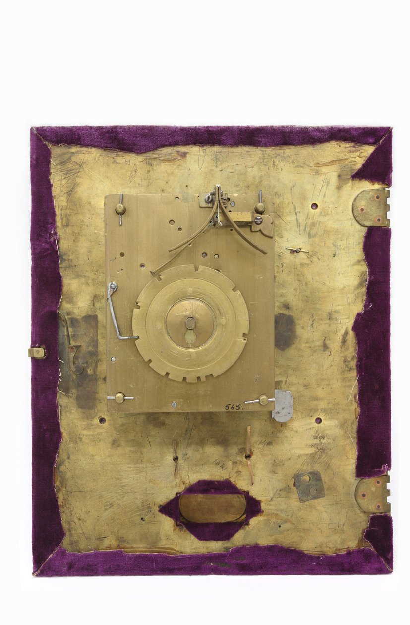 Kadranın arkası ve masa saatinin hareketi, c.1660 (ahşap ve pirinç) by Pieter Visbach