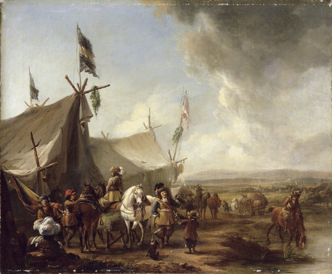 Pazar Çadırı Önü by Pieter Wouwermans or Wouwerman
