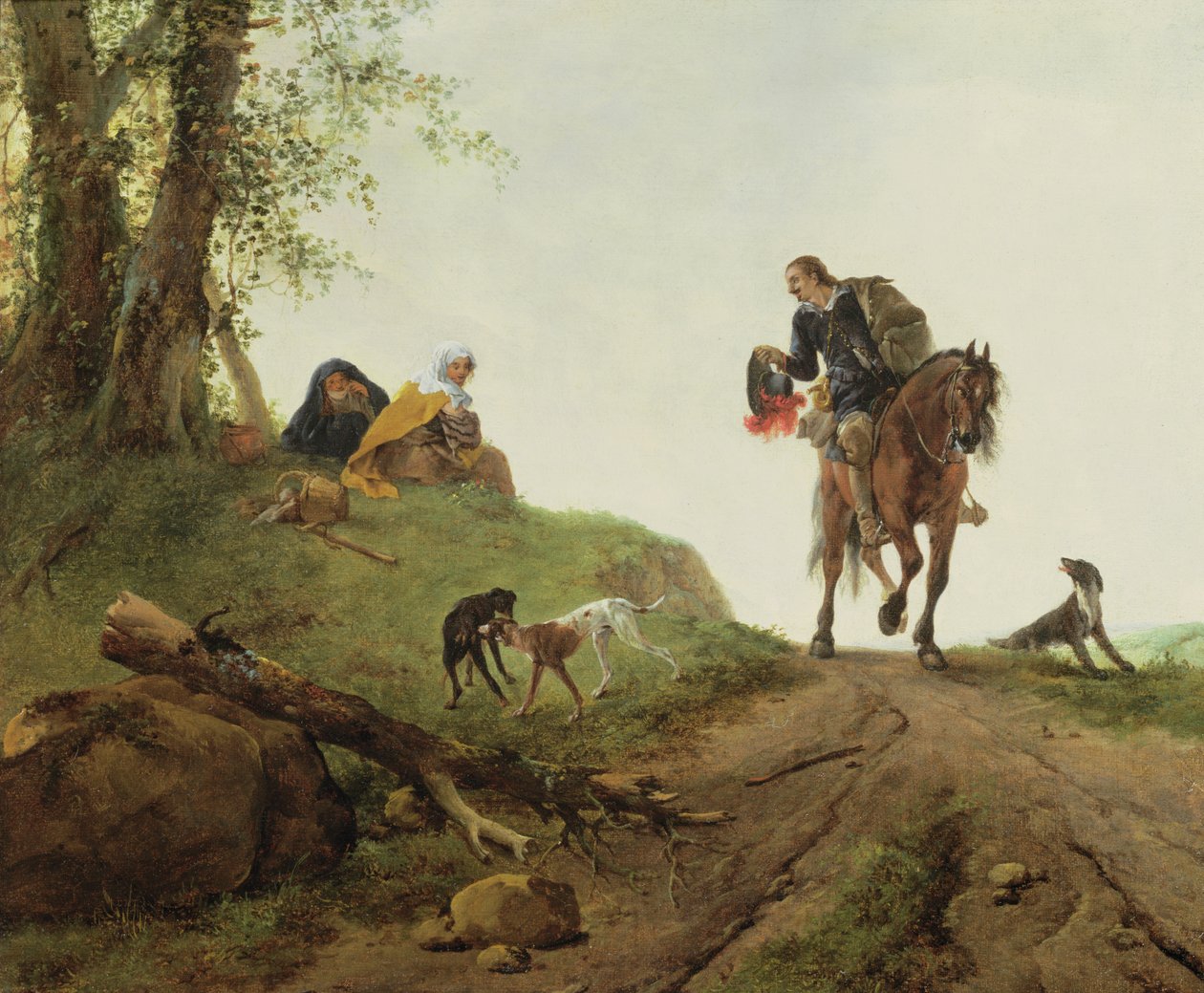 flört by Pieter Wouwermans or Wouwerman