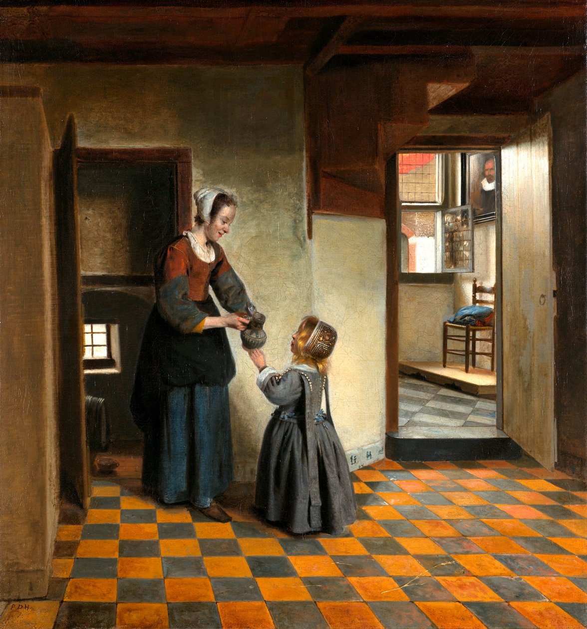 Kilerde Çocuğu Olan Kadın by Pieter de Hooch