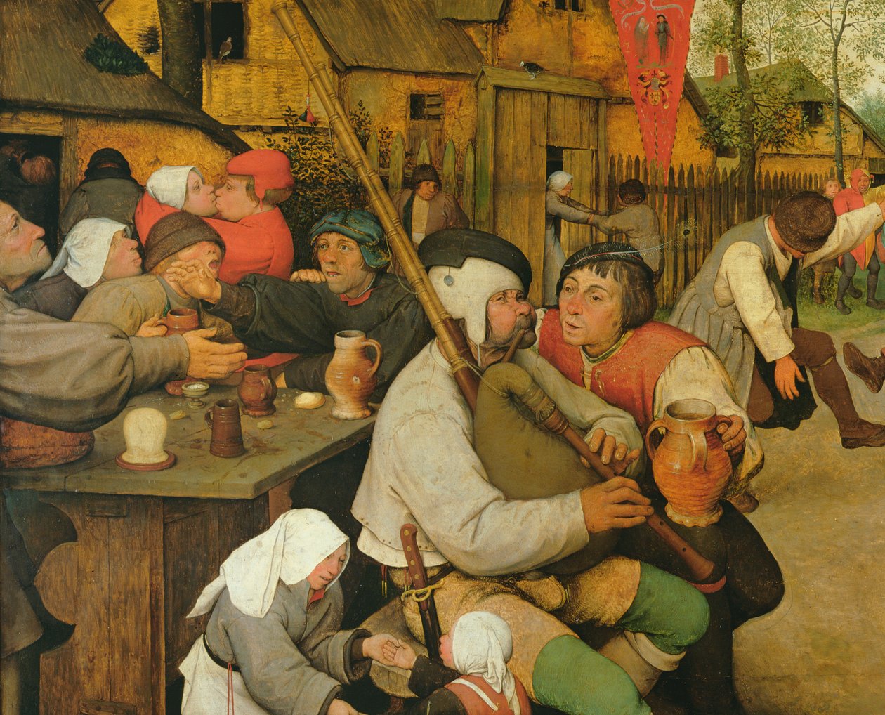 Köylü Dansı, 68947 ve 186442 pano detayında 1568 yağlı boya by Pieter Bruegel the Elder