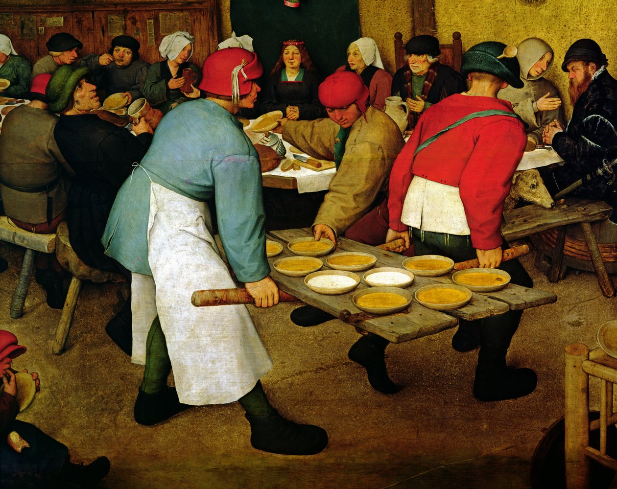 Köylü Düğünü Bauernhochzeit, 68946 panel detayında 1568 yağ by Pieter Bruegel the Elder