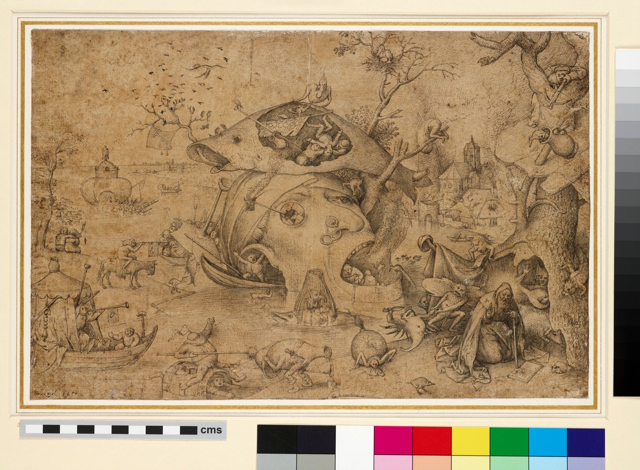 ದಿ ಟೆಂಪ್ಟೇಶನ್ ಆಫ್ ಸೇಂಟ್ ಆಂಥೋನಿ, 1556 (ಕಾಗದದ ಮೇಲೆ ಪೆನ್ ಮತ್ತು ಭಾರತೀಯ ಶಾಯಿ) ಟರ್ಕಿ by Pieter Bruegel the Elder