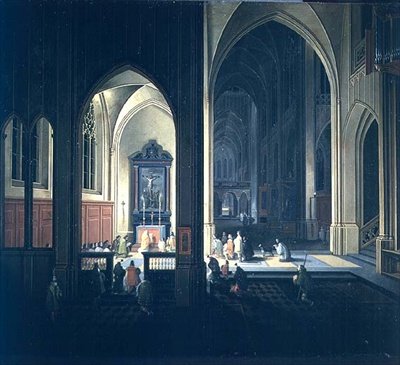 Gotik bir kilisenin içi by Pieter the Elder Neeffs