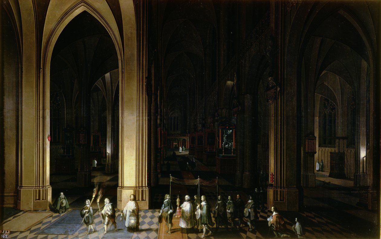 Bir Kilisenin İç kısmındaki Viaticum by Pieter the Elder Neeffs