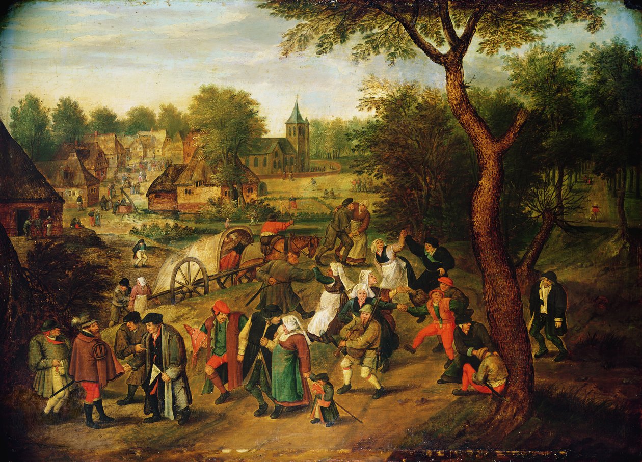 Bir köyün eteklerinde bir sahne by Pieter Brueghel the Younger