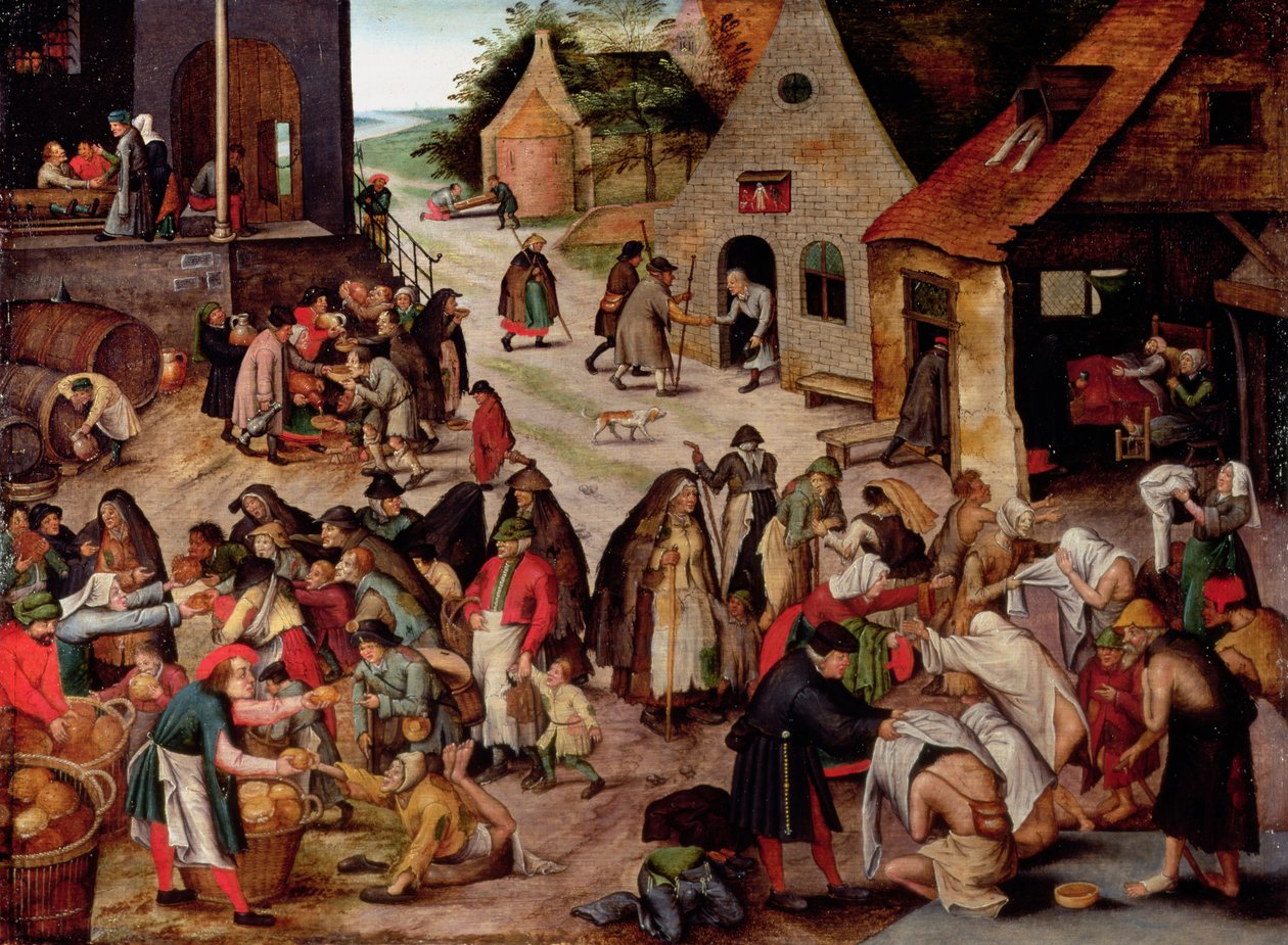 Yedi Hayırseverlik Yasası (panel) by Pieter Brueghel the Younger