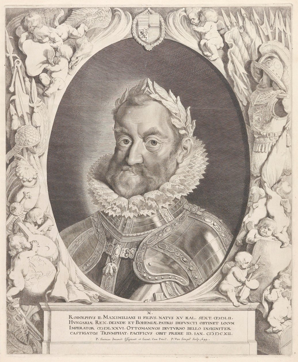 Bir defne çelengi ile İmparator Rudolph II portresi by Pieter van Sompel