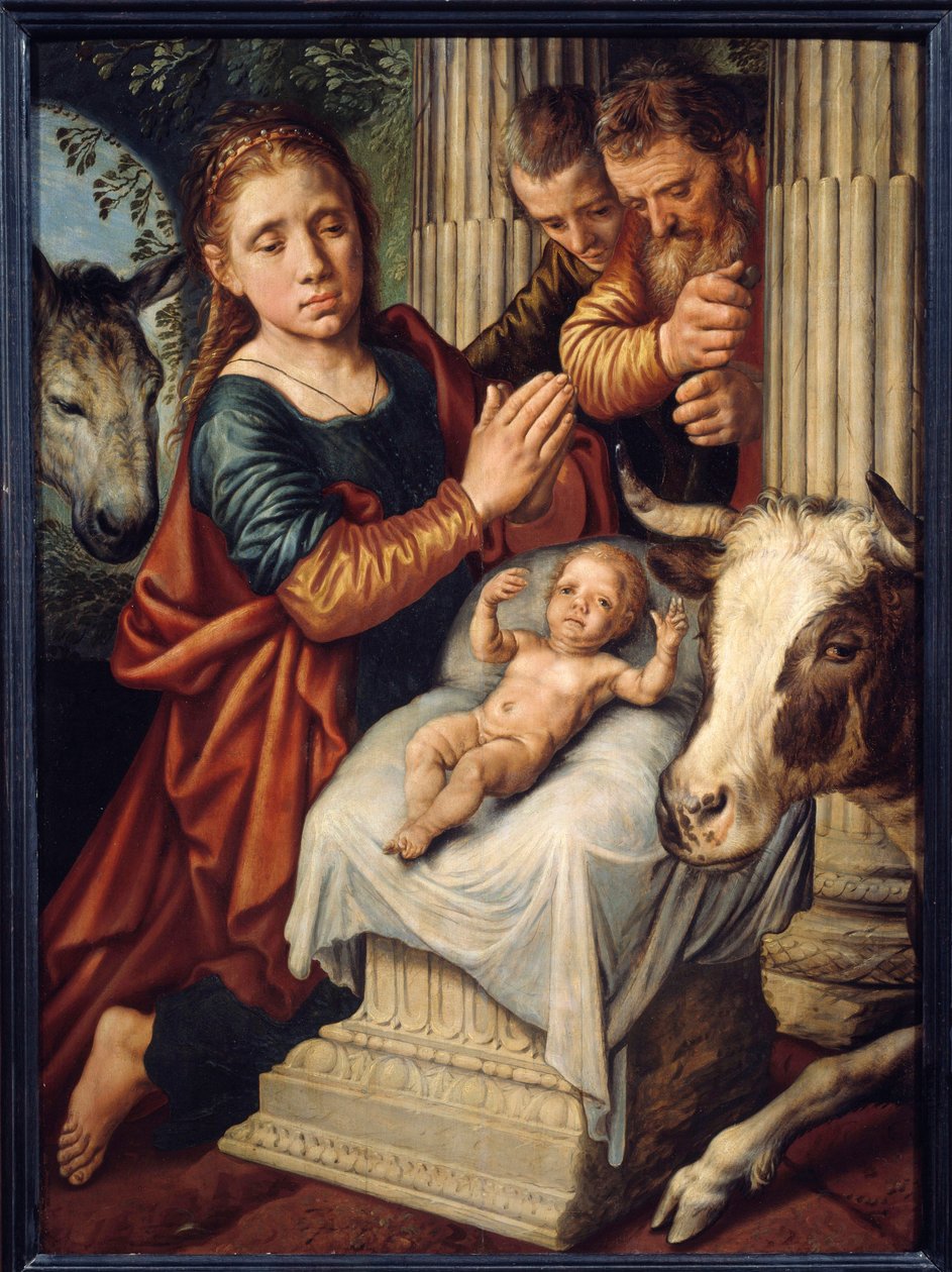 Çobanların Hayranlığı Tablosu Pieter Aersten (1508-1570) (ec.holl.) 16. yüzyıl Güneşi. 0,87x0,63 m Rouen, Güzel Sanatlar Müzesi by Pieter Aertsen