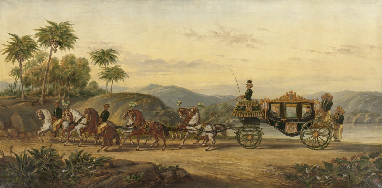 Mangkoe Nagoro IV'ün Koçu, 1870 dolayları (tuval üzerine yağlıboya) by Pieter Alardus Haaxman