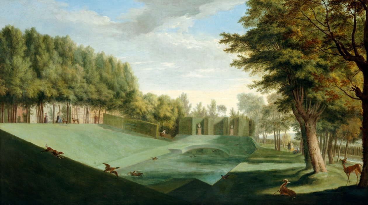 Chiswick House: The Southern Pond, c.1729-31 (tuval üzerine yağlı boya) by Pieter Andreas Rysbrack