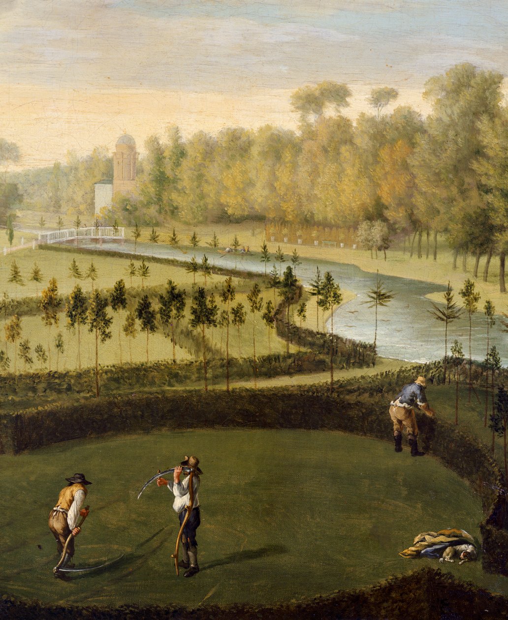 Batıdan Chiswick House'daki Bahçeler (369420 detayı) (panel üzerine yağlıboya) by Pieter Andreas Rysbrack