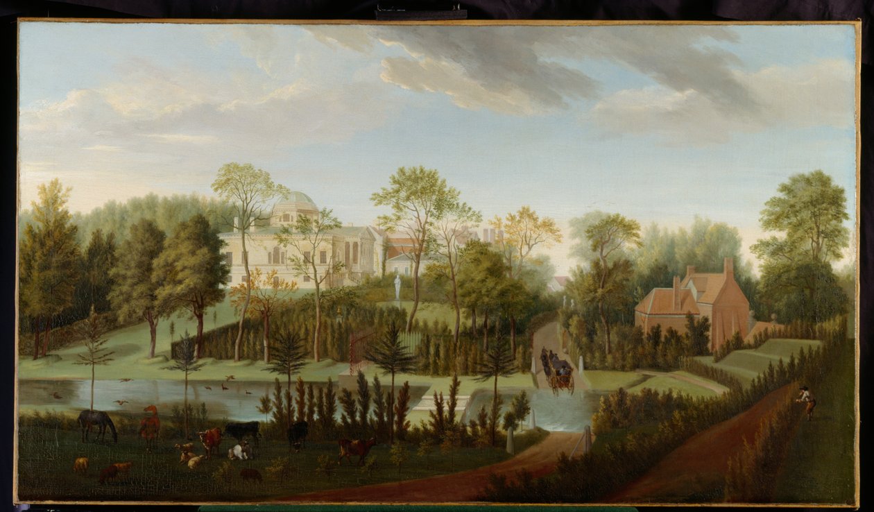 Chiswick House'un Güney-Batı'dan görünümü (tuval üzerine yağlı boya) by Pieter Andreas Rysbrack