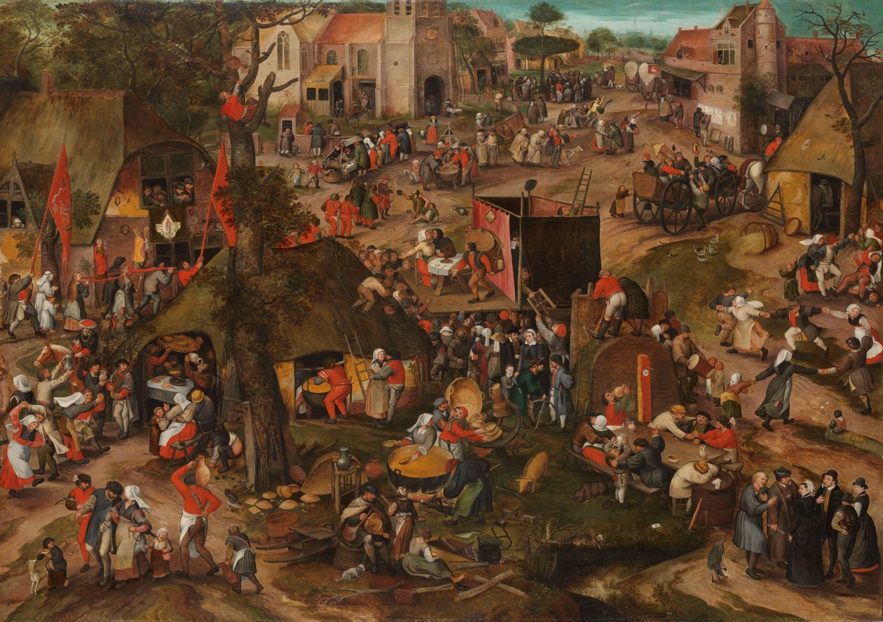 "Een cluyte van Plaeyerwater" Farce Performansıyla Bir Flaman Kermis, c. 1570 by Pieter Balten