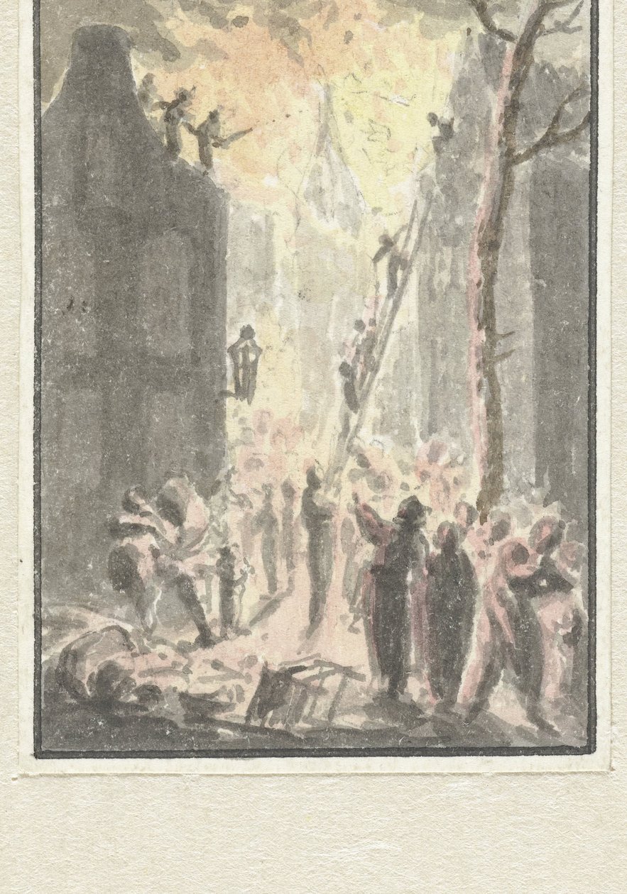 Bir evde yangın by Pieter Bartholomeusz. Barbiers