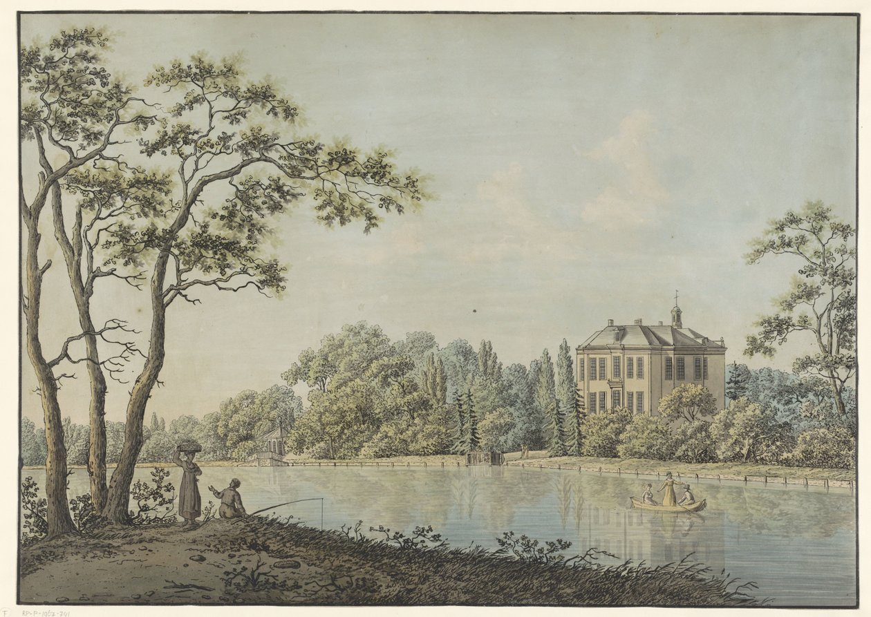 Nieuwersluis'deki Vecht'te çay kubbesi olan Hollanda'nın üzerindeki evin manzarası by Pieter Bartholomeusz. Barbiers