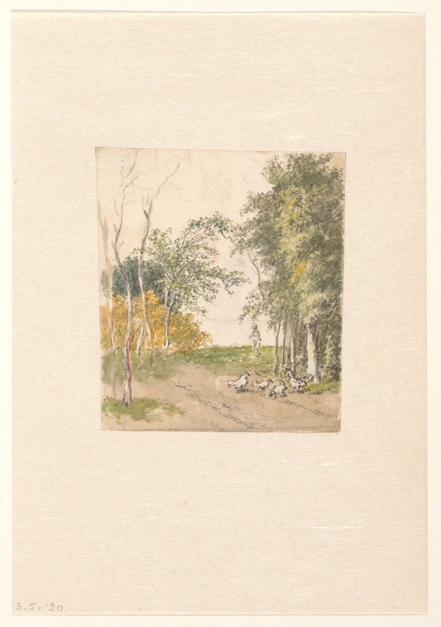 Yol boyunca tavuklarla manzara by Pieter Bartholomeusz. Barbiers