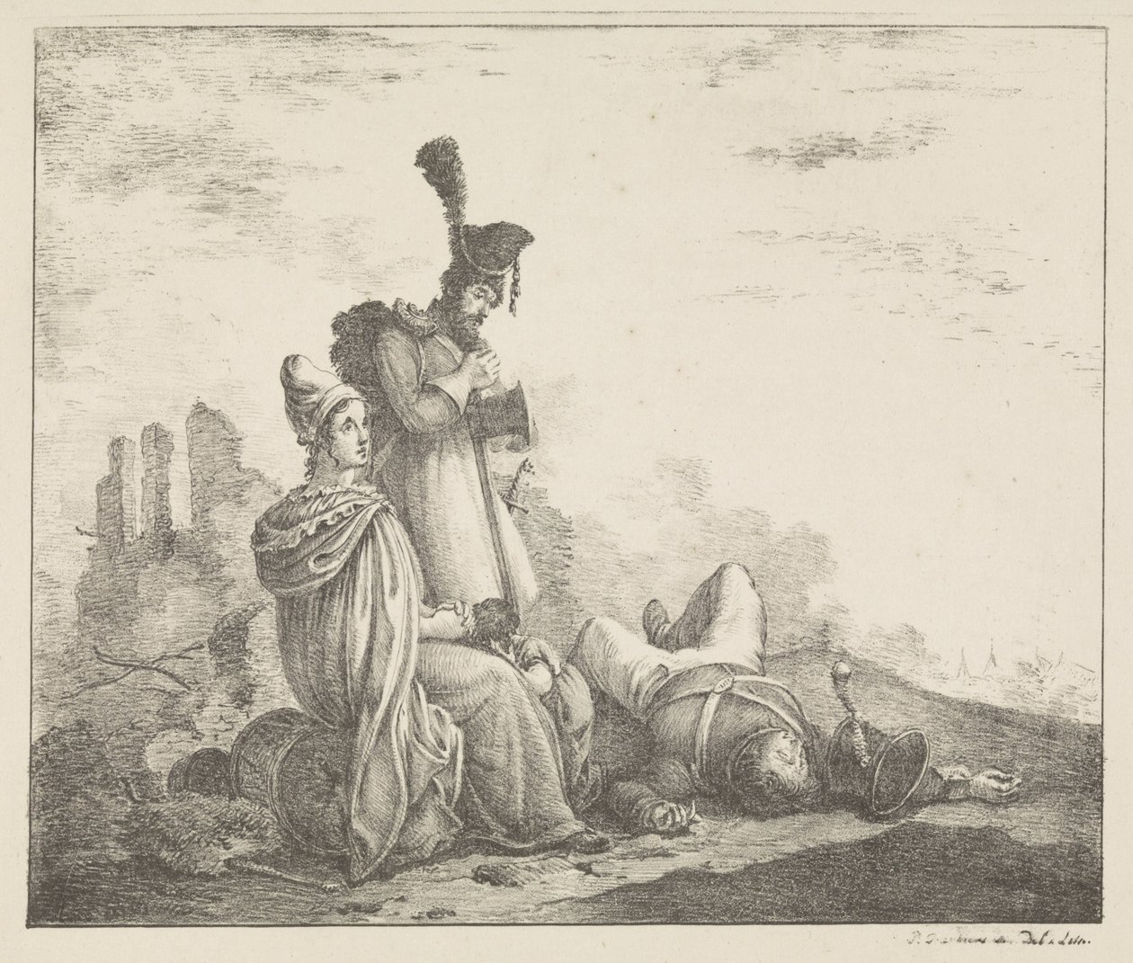 Ölü askerle yas tutan şirket by Pieter Bartholomeusz. Barbiers