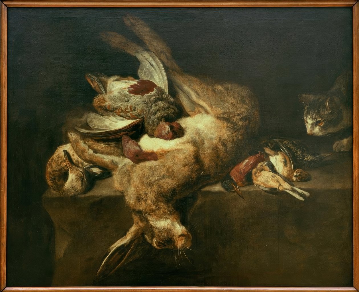 Ölü bir tavşan ile natürmort by Pieter or Peter Boel