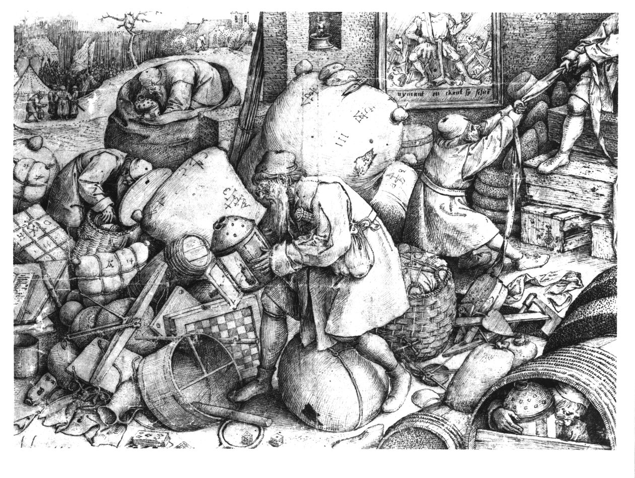 Everyman, Hieronymus Cock (c.1510-70) c.1558 tarafından oyulmuş by Pieter Bruegel the Elder