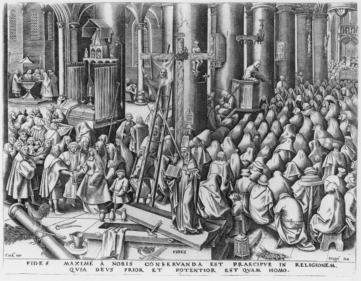 Faith, engraved by Hieronymus Cock (c.1510-70)   by Pieter Bruegel the Elder