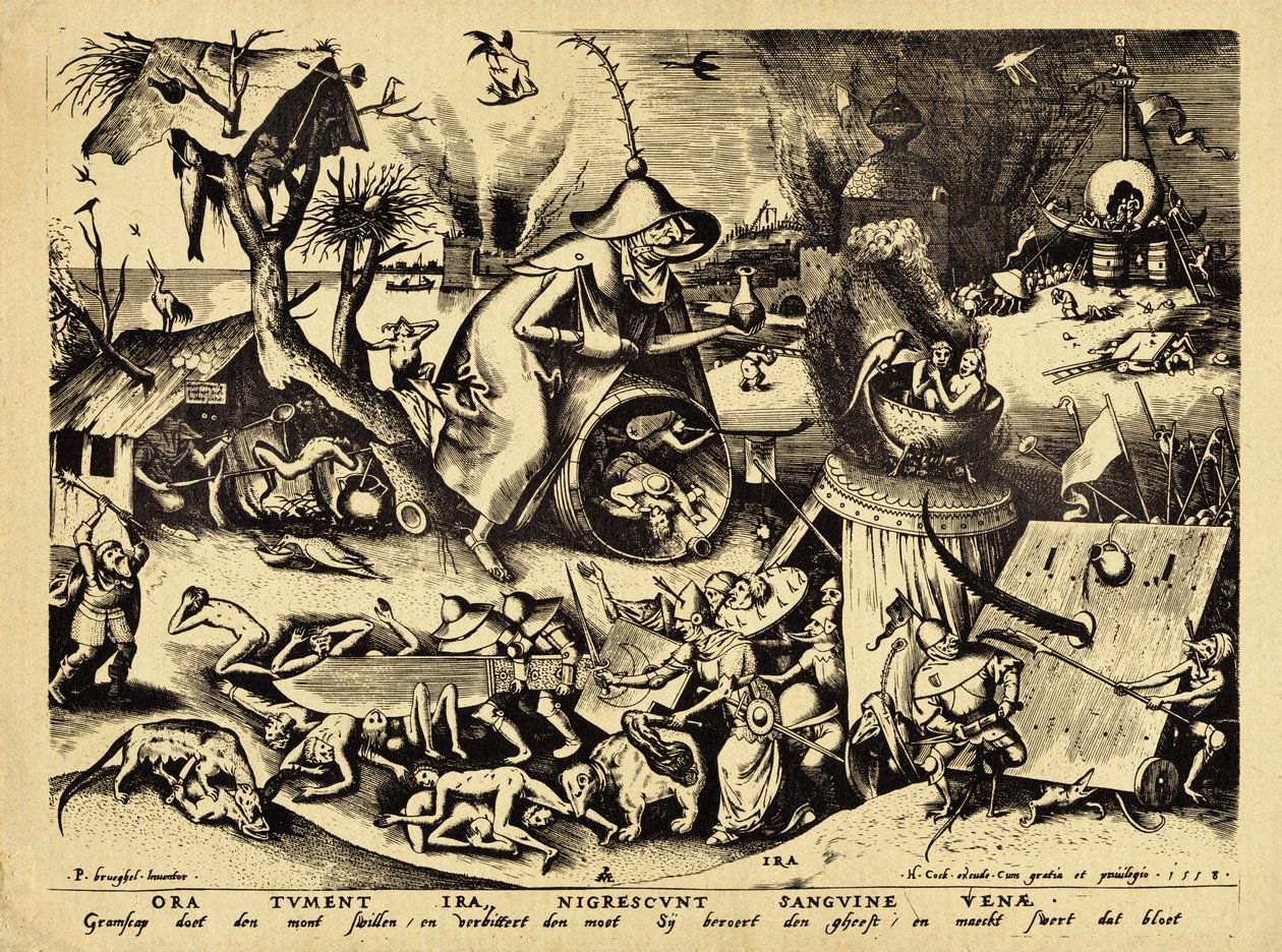 Ira, engraved by H. Cock, 1558 (wood engraving) by Pieter Bruegel the Elder