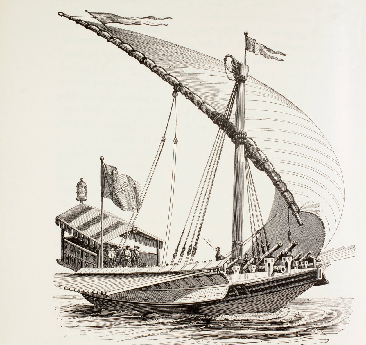 Pontifical Galley with Sails, Oars and Heavy Artillery, c.1808  by Pieter Bruegel the Elder