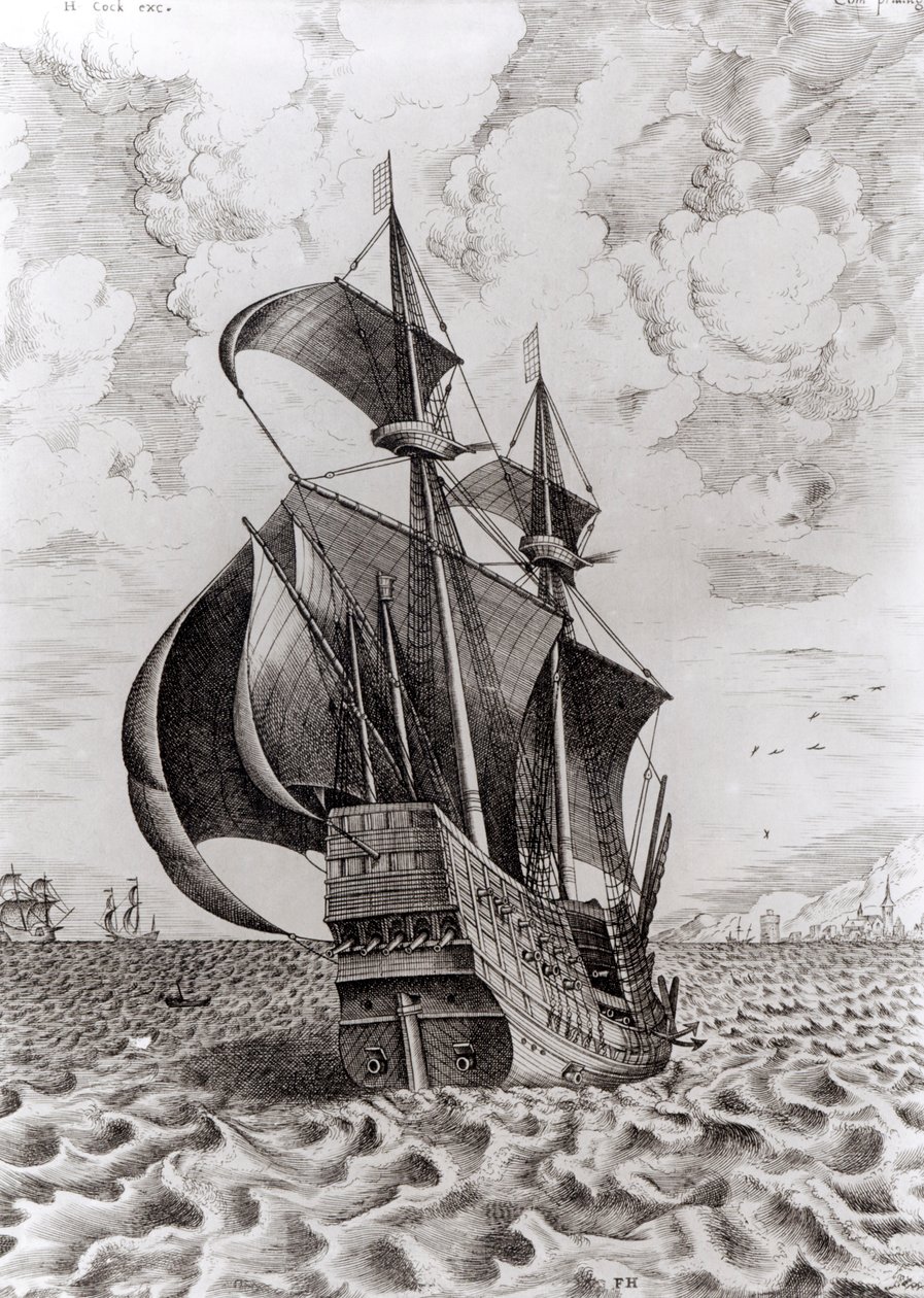 Hieronymus Cock tarafından oyulmuş gemi by Pieter Bruegel the Elder