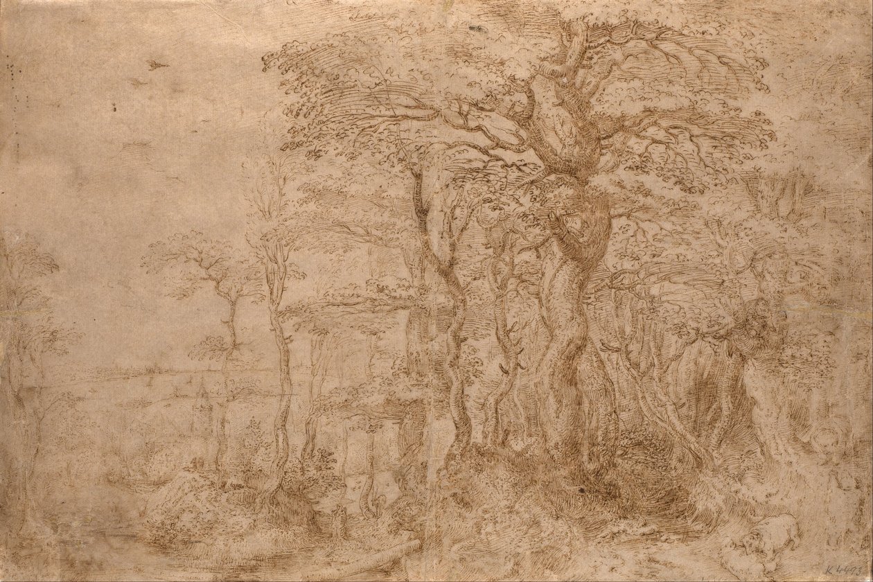 Beş Ayılı Sylvan Manzarası by Pieter Bruegel the Elder