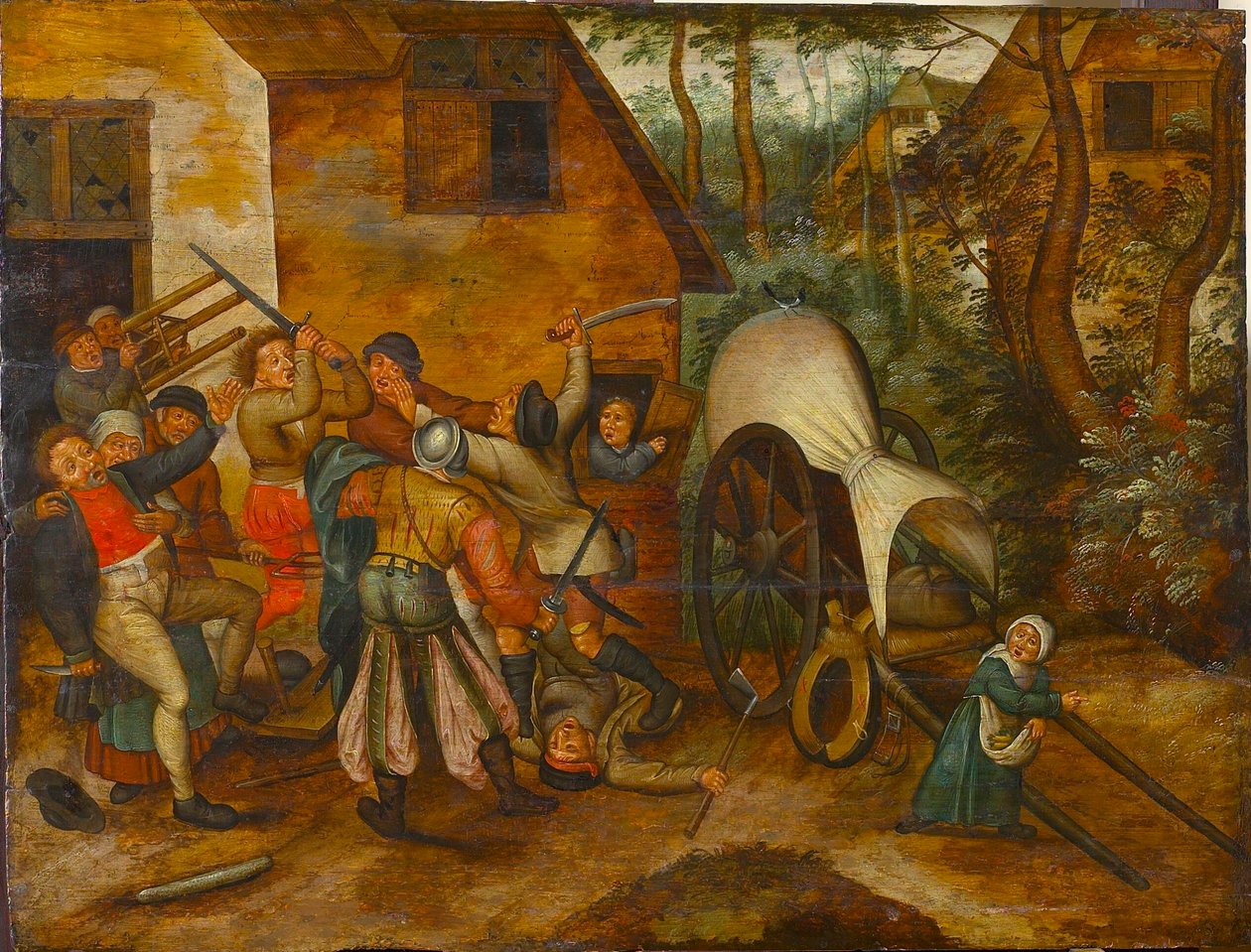 Kavgacı Köylüler ve Askerler, 16. yüzyılın sonu. by Pieter Brueghel the Younger