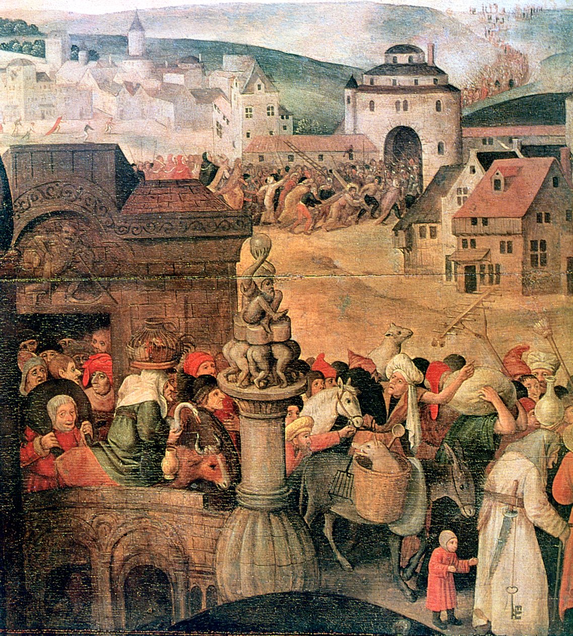 Mesih, Tacirleri Tapınaktan Sürerken detay, c1584-1638 by Pieter Brueghel the Younger
