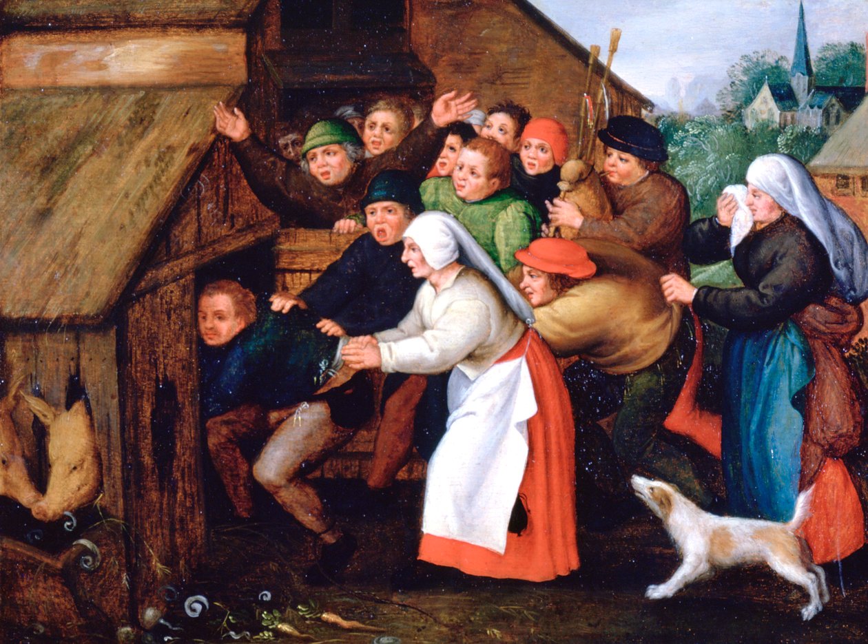 Domuz Ahırına İtilen Ayyaş, 1564-1638 by Pieter Brueghel the Younger