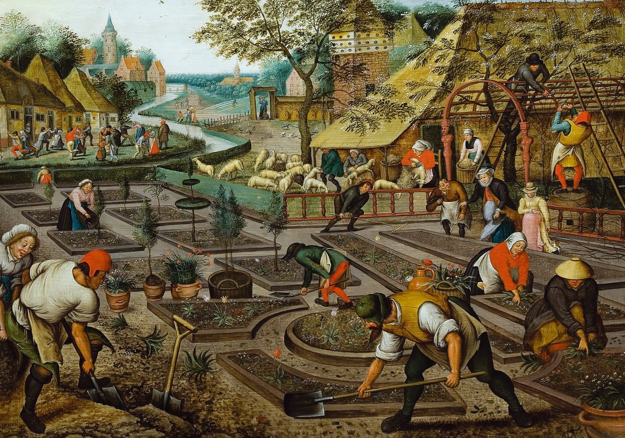 Four Seasons: İlkbahar, 16. yüzyılın ikinci yarısı.. by Pieter Brueghel the Younger