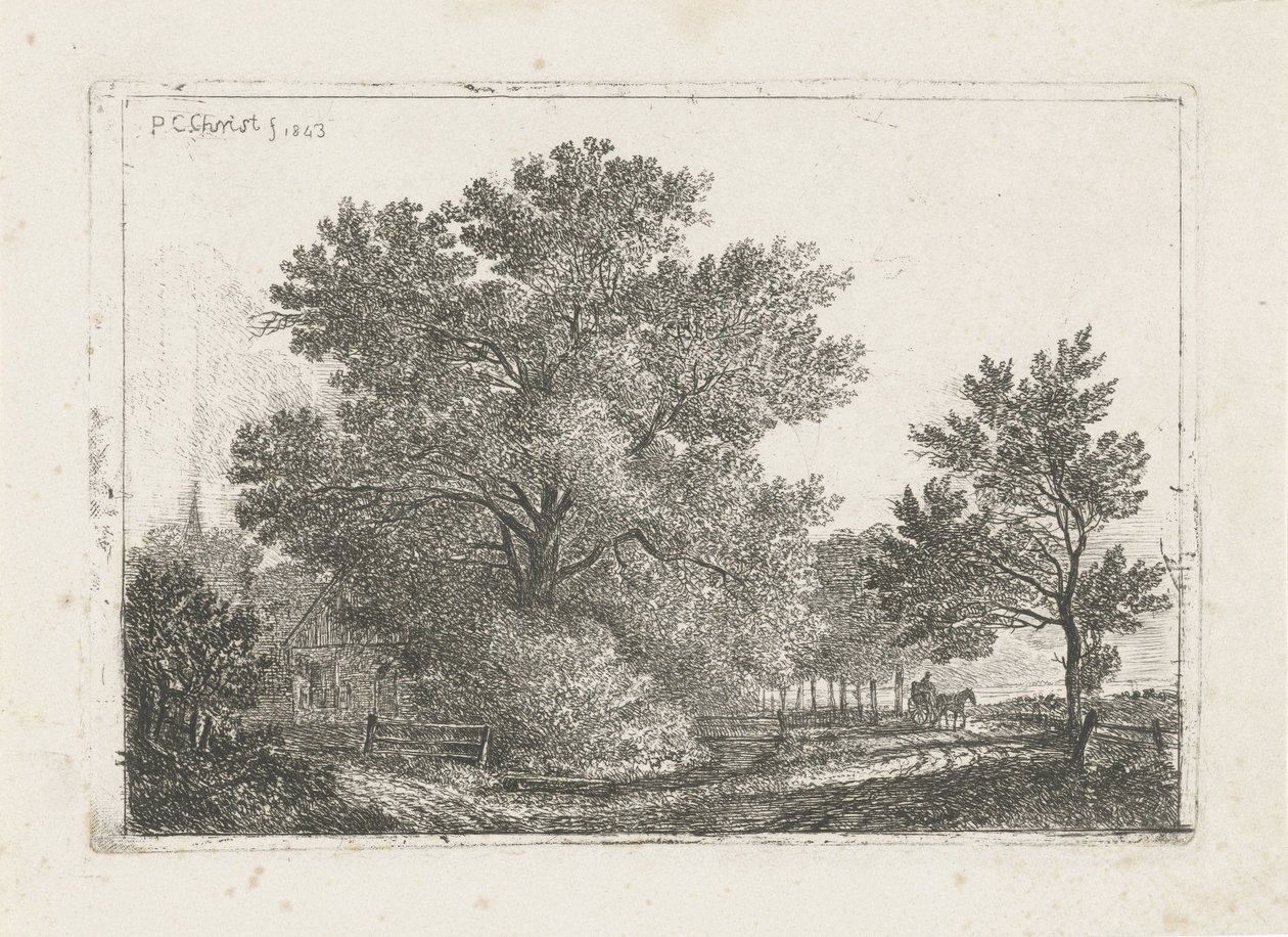 Büyük ağaç ile manzara by Pieter Casper Christ