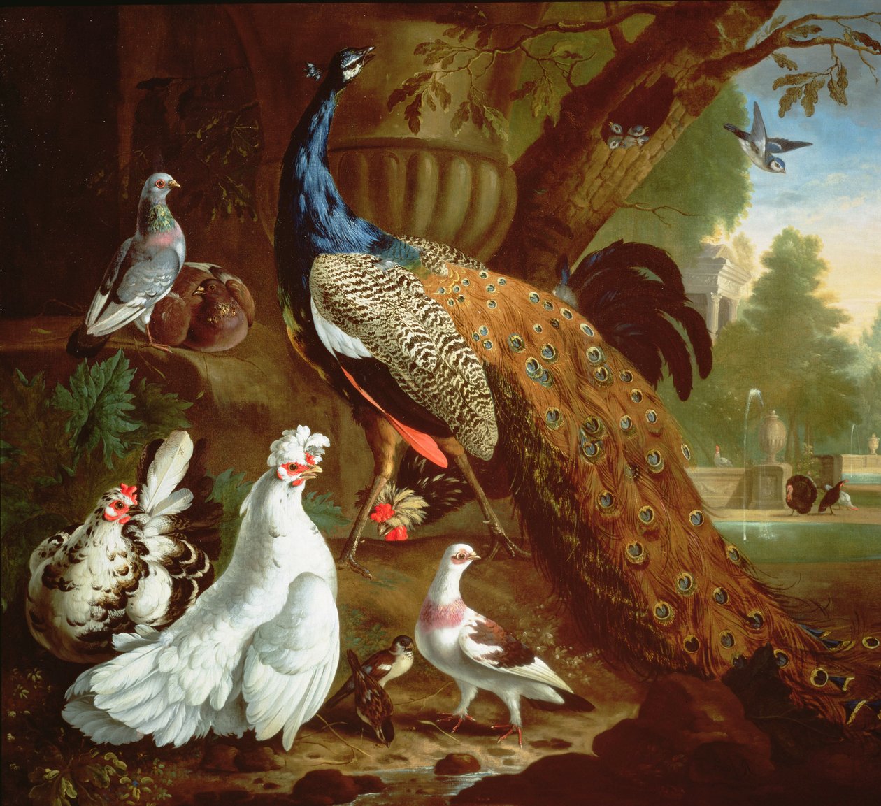 Klasik Manzarada Tavus Kuşu, 1719 by Pieter Casteels