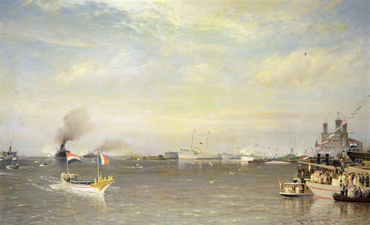 Başkan Armand Fallieres'in Amsterdam'a inişi by Pieter Christiaan Cornelis Dommelshuizen