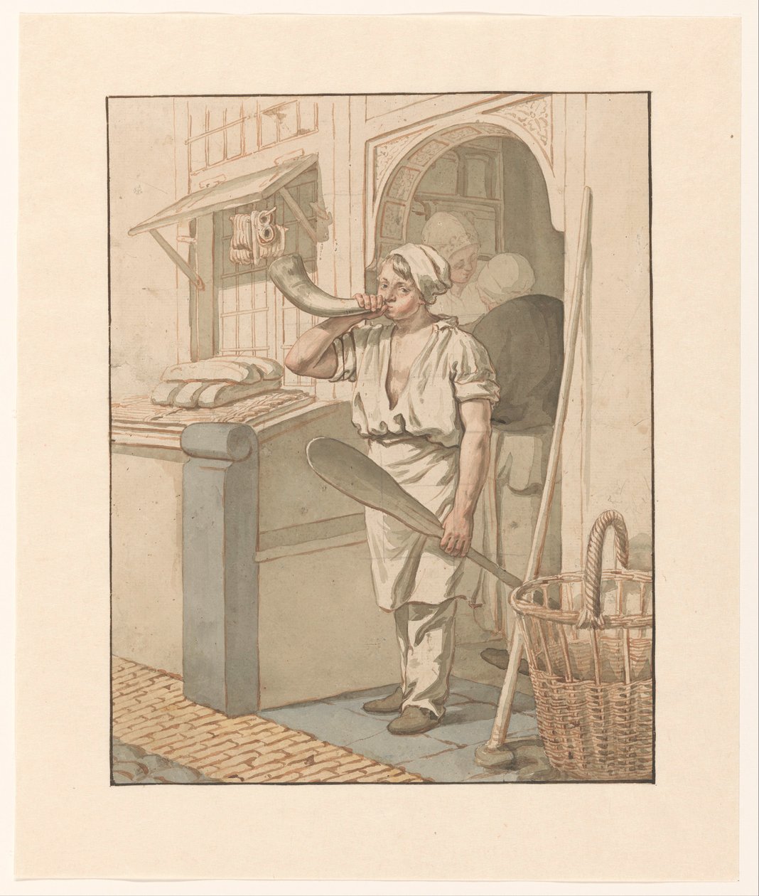 Bakker dükkanının önünde korna çaldı by Pieter Christoffel Wonder