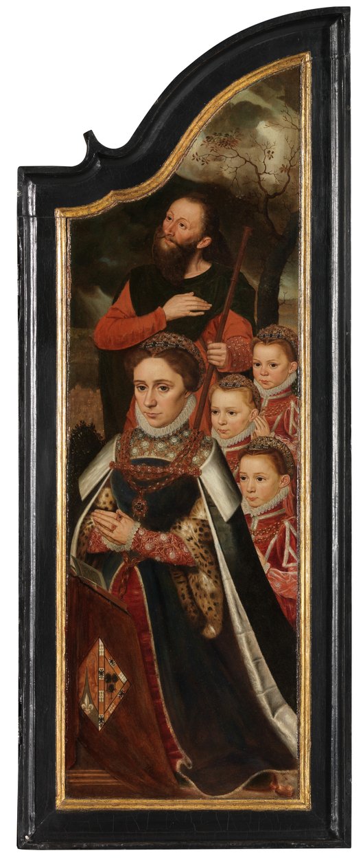 Bakire, Aziz John ve Mecdelli Meryem ile Çarmıhtaki İsa'nın sağ paneli (panel üzerine yağlı boya) by Pieter Claeissens