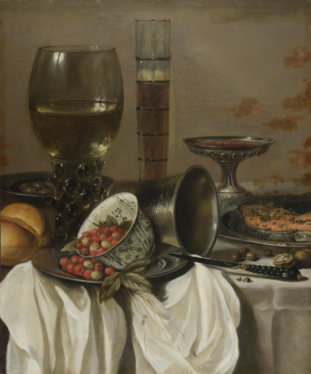 İçme Kaplarıyla Natürmort, 1649 by Pieter Claesz