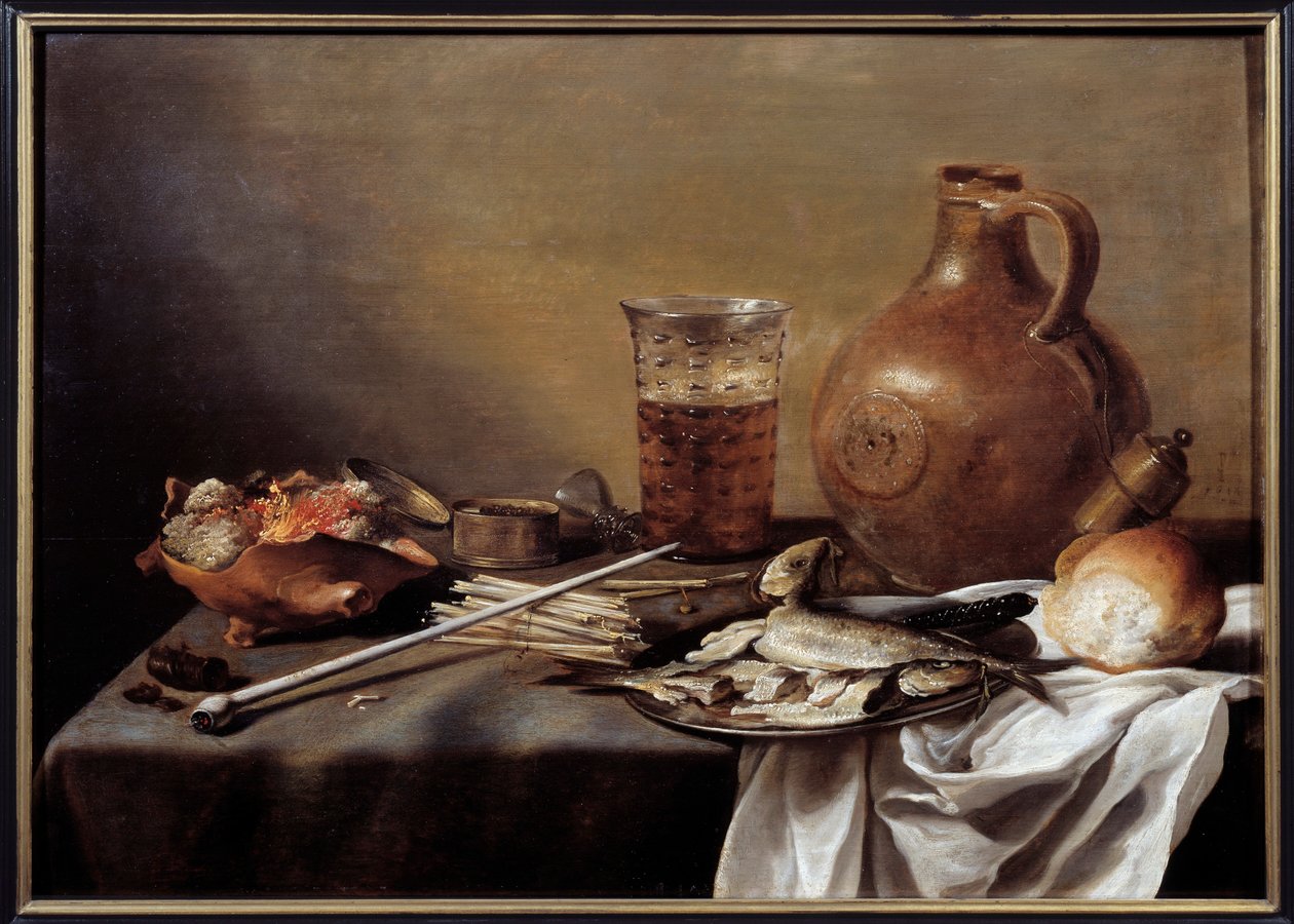 Balıklı Natürmort Tablosu Pieter Claesz (1597-1661) 1644 Dim. 0,59 x 0,82 m Nantes, Güzel Sanatlar Müzesi by Pieter Claesz