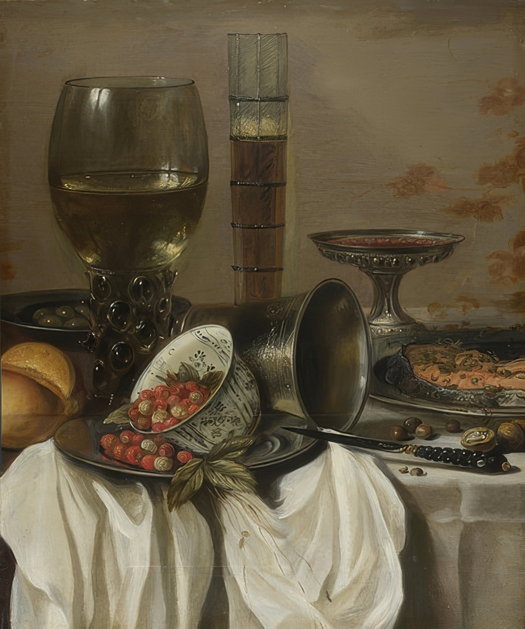 İçme kapları ile natürmort. 1649 by Pieter Claesz
