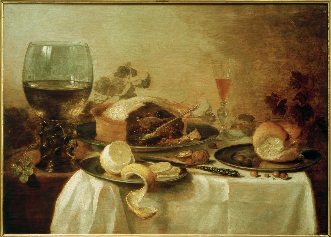 Pate ile natürmort by Pieter Claesz