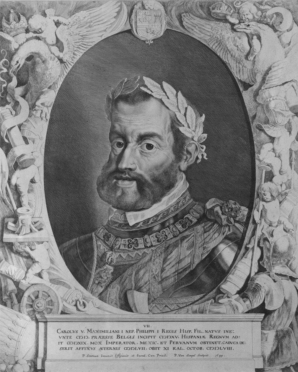 Charles V, Kutsal Roma İmparatoru, Pieter van Sompel tarafından oyulmuş, 1644 by Pieter Claesz Soutman