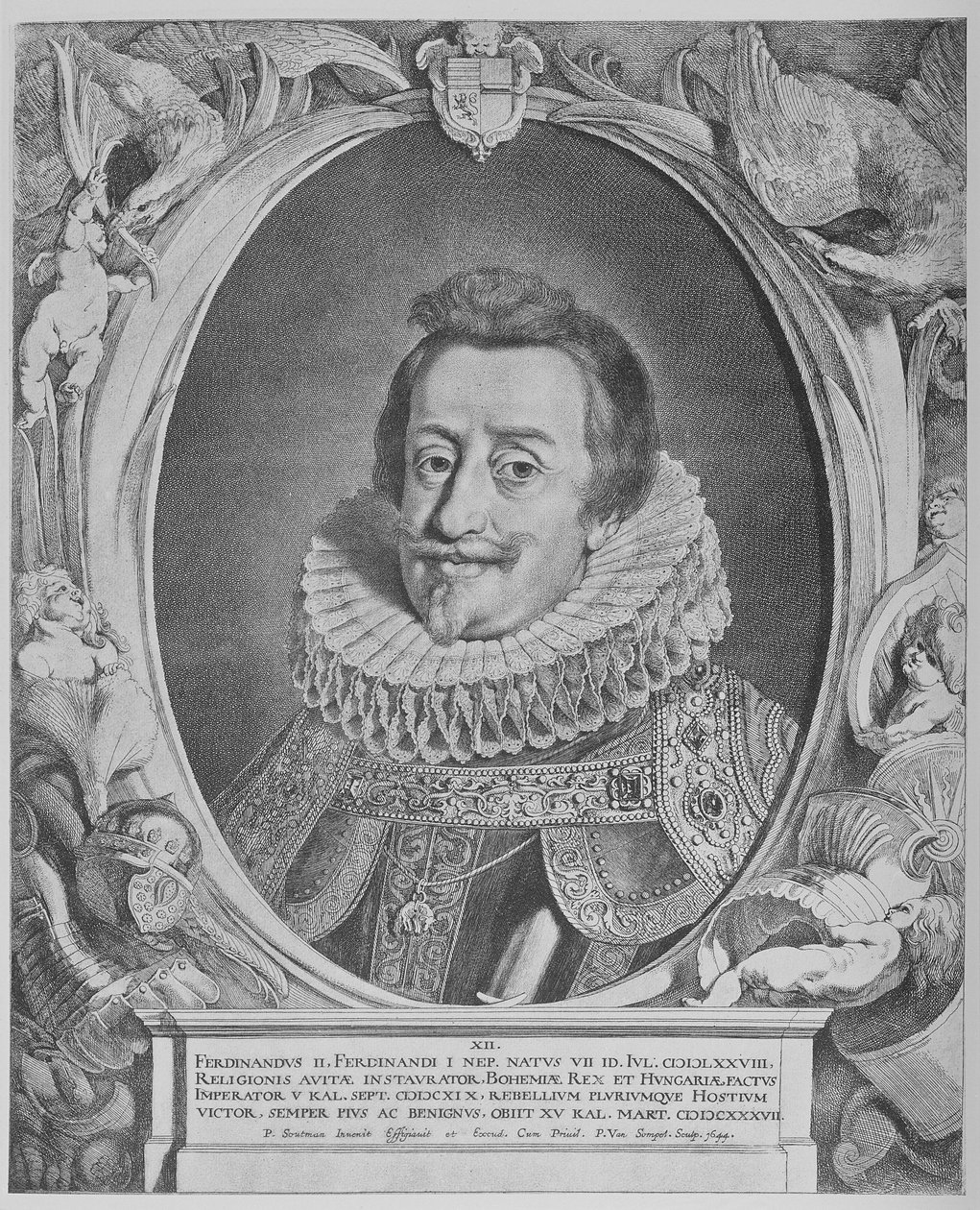 Ferdinand II, Kutsal Roma İmparatoru, Pieter van Sompel tarafından oyulmuş, 1644 by Pieter Claesz Soutman