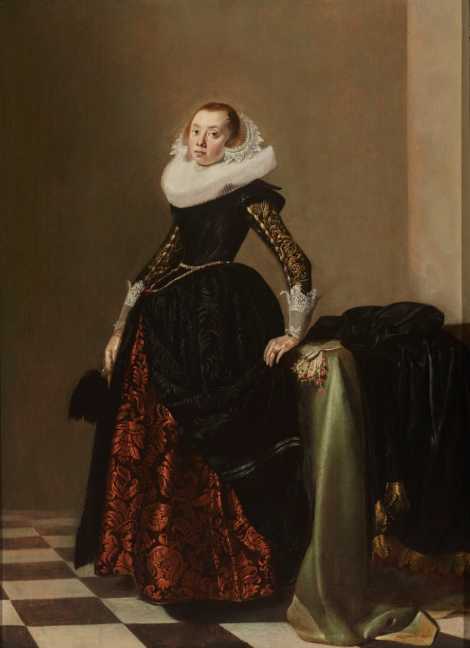 Zengin Giyimli Genç Bir Kadının Portresi, 1630 dolayları (panel üzerine yağlıboya) by Pieter Codde