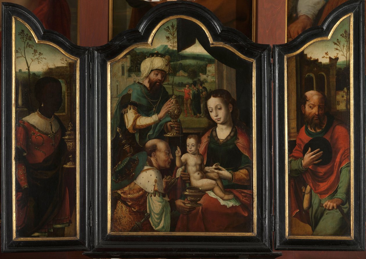 Magi'nin Hayranlığı ile Üç Parçalı by Pieter Coecke van Aelst (I) (workshop of)