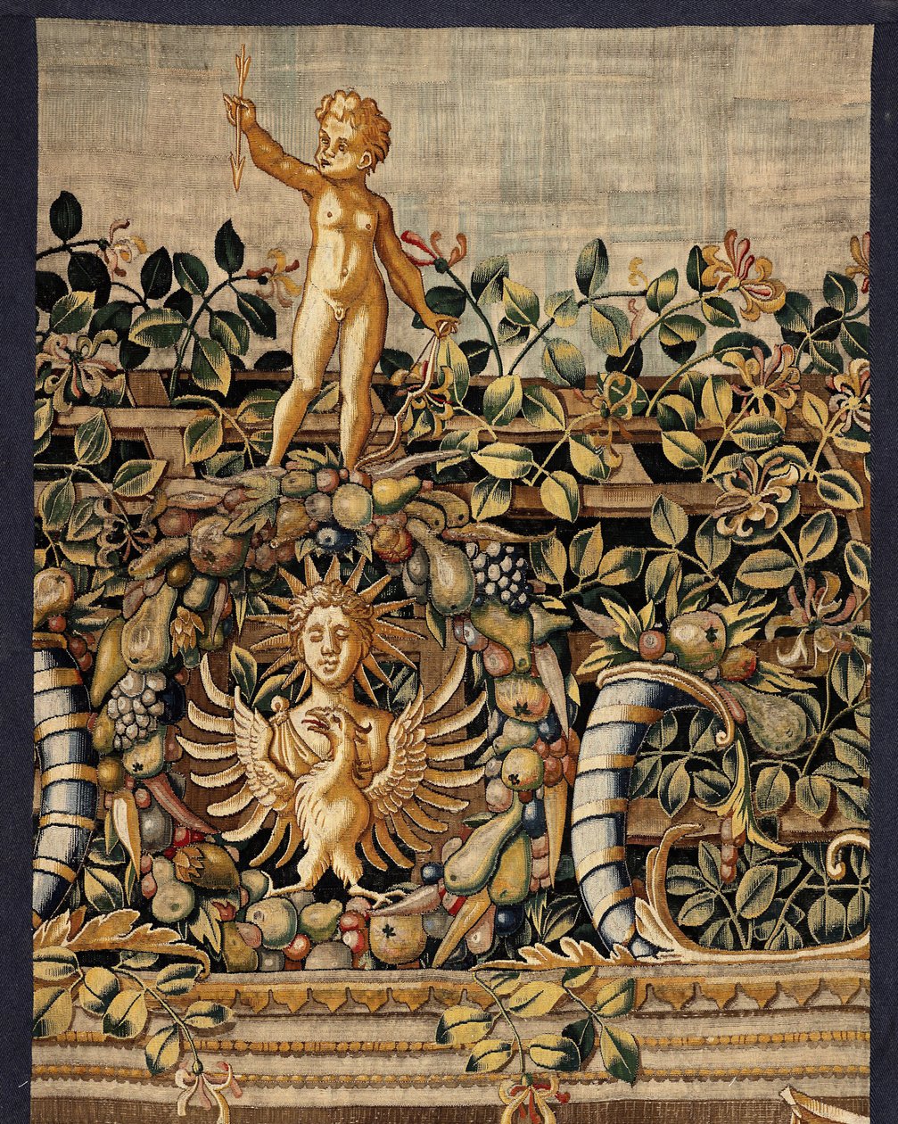 Vertumnus ve Pomona: Vertumnus bir balıkçıya dönüştü, yaklaşık 1550 (altın, yün ve ipek) by Pieter Coecke van Aelst